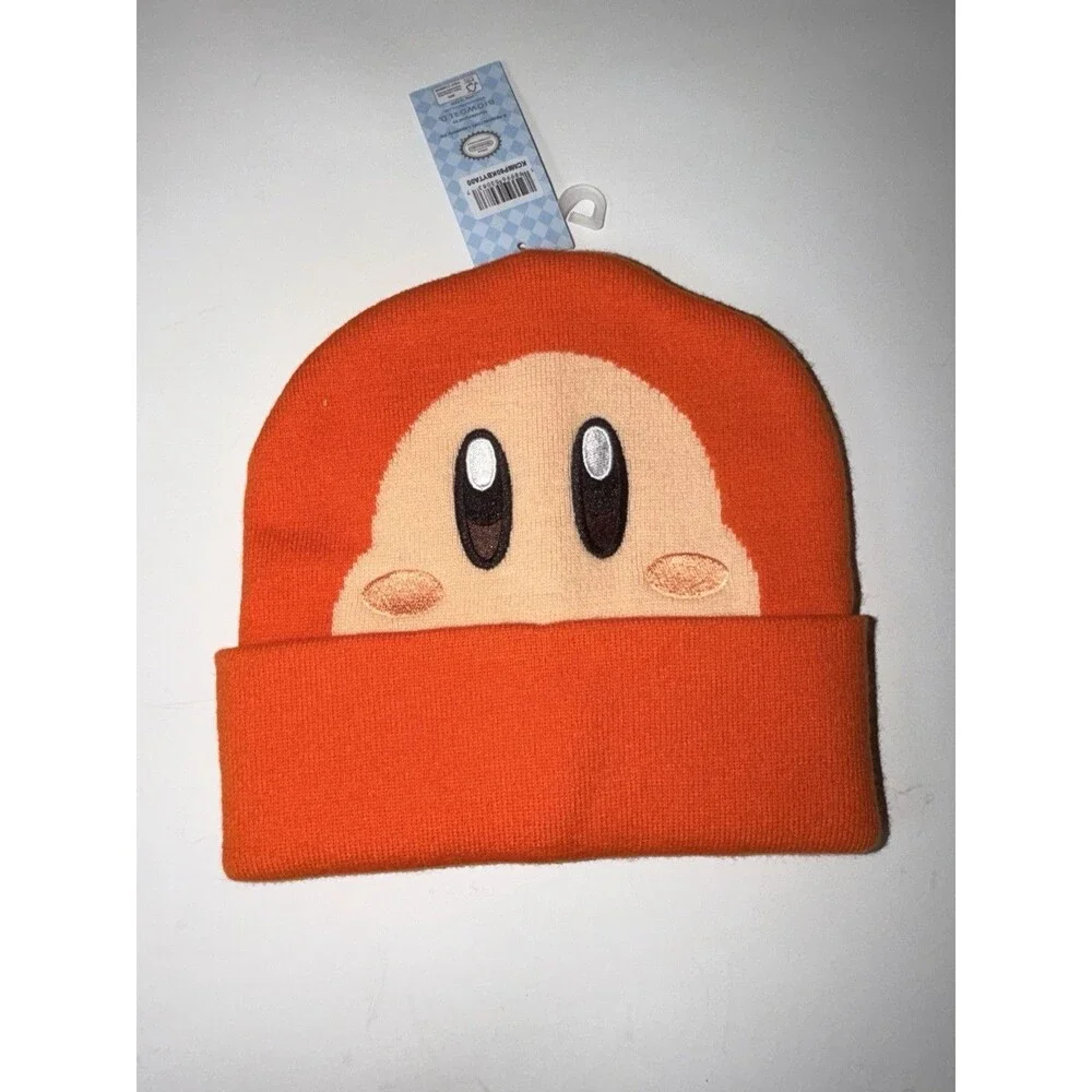 Kirby Waddle Dee Big Face Cuff Beanie Hat Cosplay Orange New